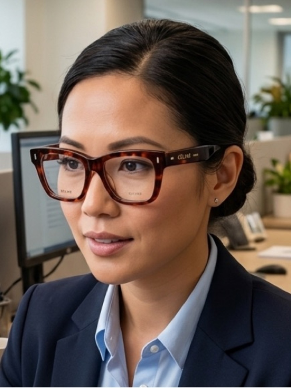 Celine Tortoiseshell Square Eye Glasses